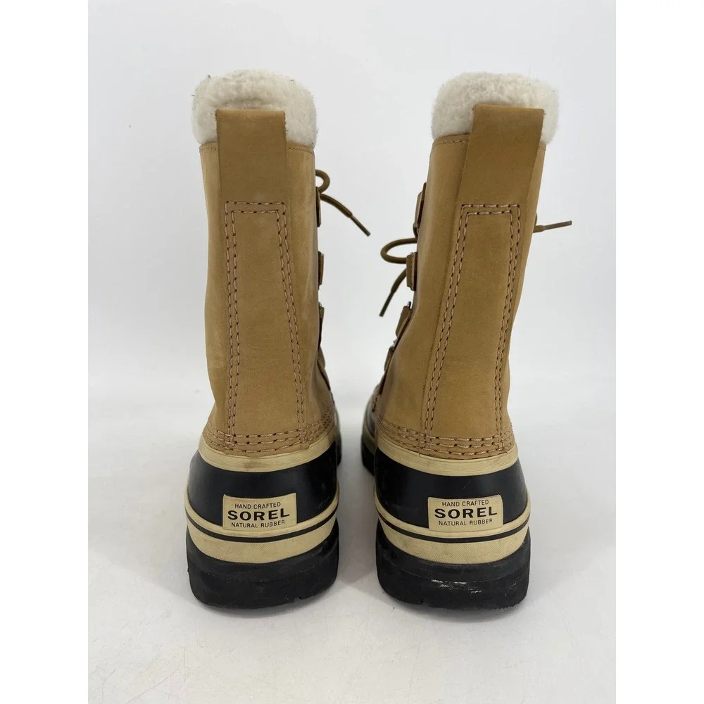 Sorel Caribou Snow Boots Mens 8 EU39 Tan Waterproof Insulated Winter Leather‎